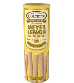 All Natural Meyer Lemon Cream Filled Wafer Rolls   85g