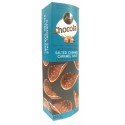 Chocola's  Milk Chocolate Salted Caramel  Crispy Thins 80g.