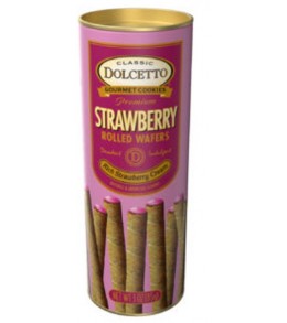All Natural Strawberry Cream Filled Wafer Rolls   85g