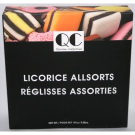 QC Licorice Allsorts 150g. Box Black/White