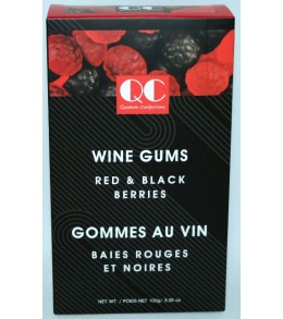 QC Wine Gums 2 Sided Box 125g.  Red/Black
