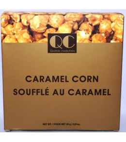 QC Caramel Corn 2 Sided Box 80g. Gold/Brown