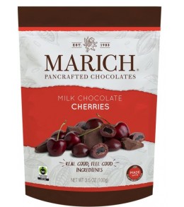 MARICH MILK  CHOCOLATE CHERRIES  POUCH 99G - 12/BOX
