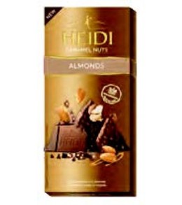 Heidi Milk Chocolate with Caramelized Almonds 80g.  **SALES**25% ** B/B06/24